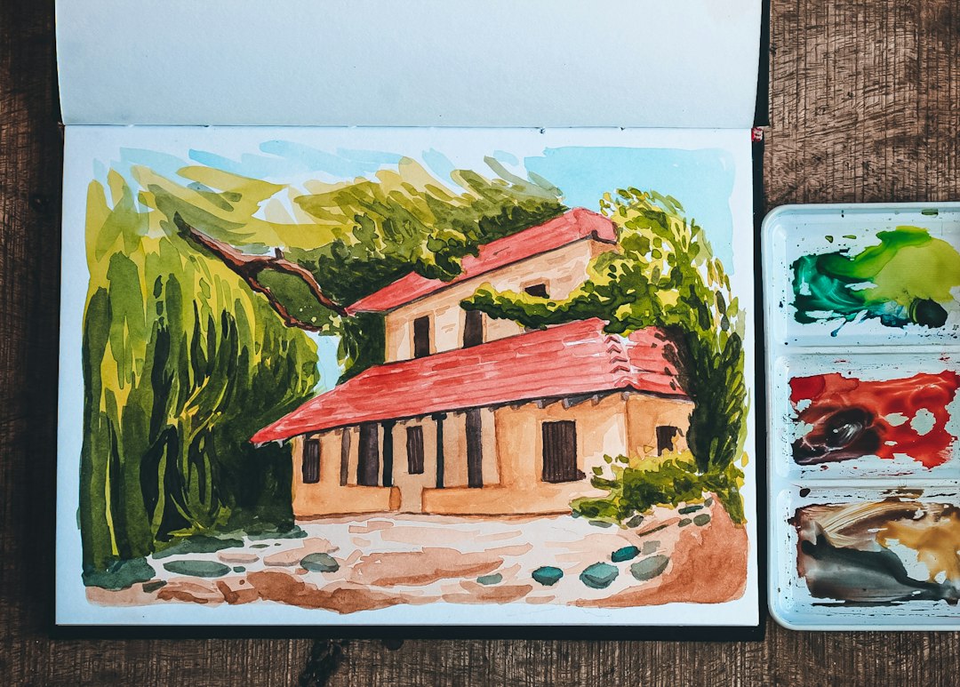 Photo travel sketchbook art
